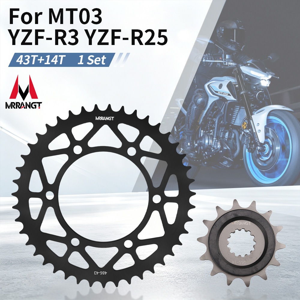 Titanium Motorcycle Rear Sprocket 520 - MRRANGT motorfiets kettingaandrijfsysteem, 520, 43 tanden,